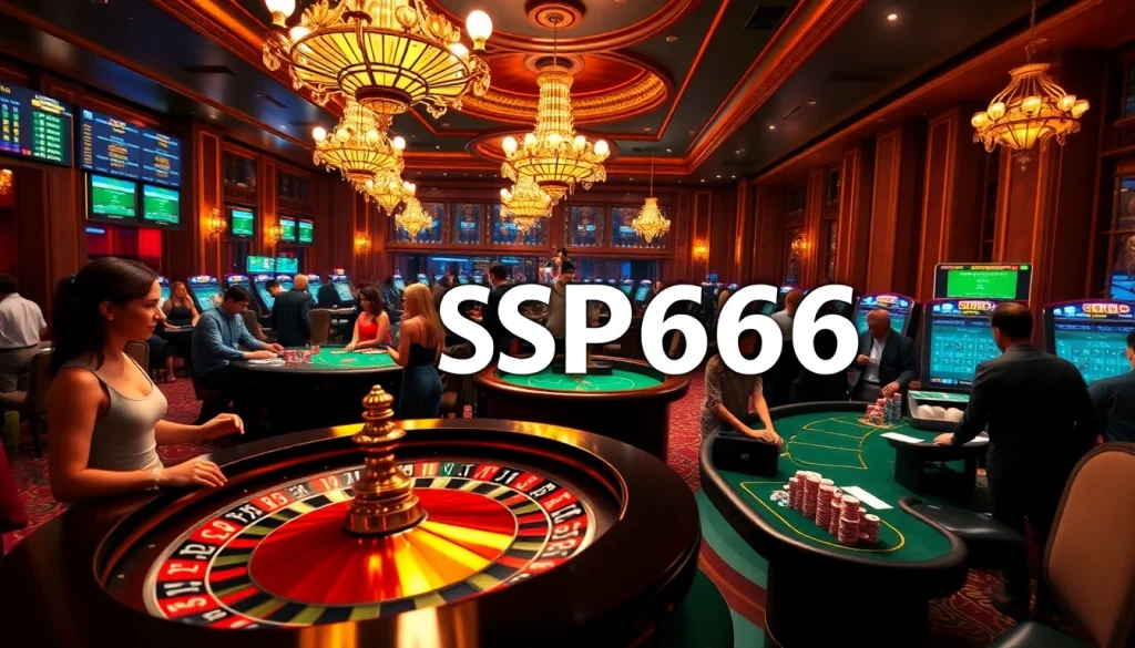 Experience SP666 at our electrifying casino scene with players enjoying roulette and poker.