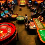 Engaged players at the RR88 online casino, enjoying thrilling games with vibrant slot machines and tables.