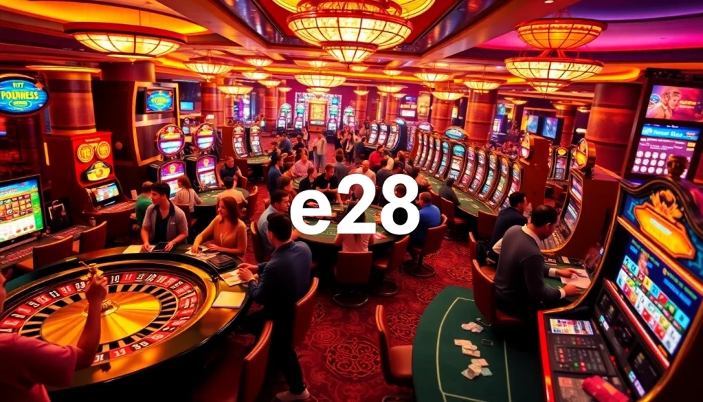 Experience the thrill of gambling at e28 casino with vibrant tables and vibrant slot machines.