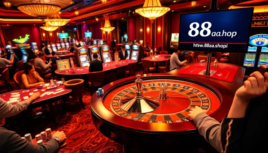 Experience the thrill of gambling at http://88aa.shop/ with lively casino tables, poker chips, and exciting action.