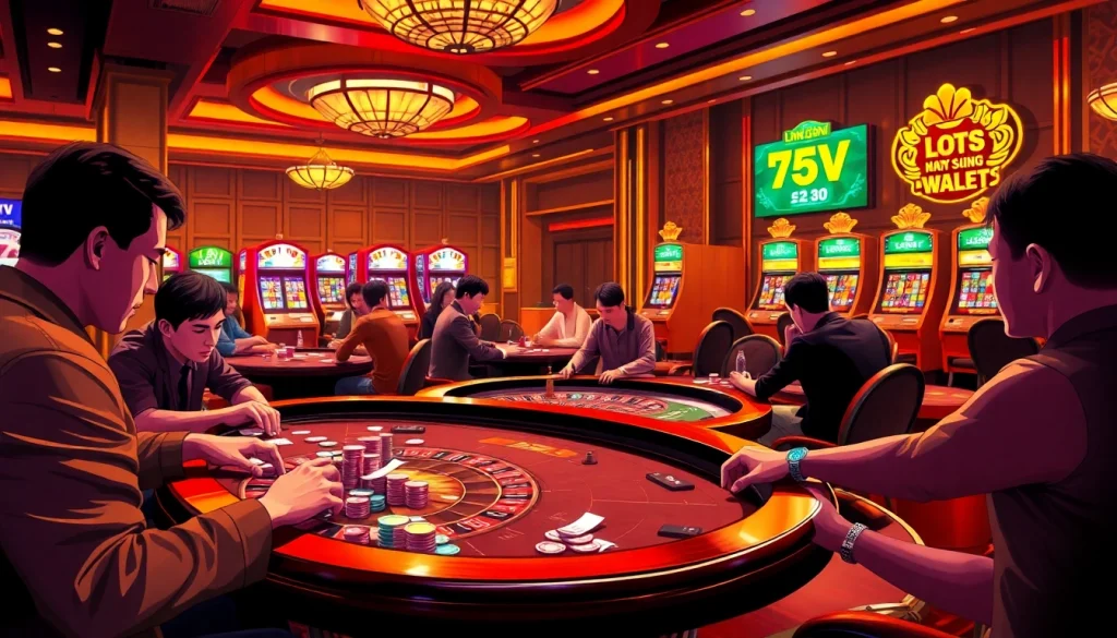 Experience Lương Sơn TV alongside the exhilarating action of poker in a bustling casino atmosphere.