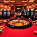 RR88 players enjoying thrilling action at a roulette table in a luxurious casino setting.
