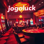 Jogoluck showcases players enjoying thrilling casino games at vibrant tables.