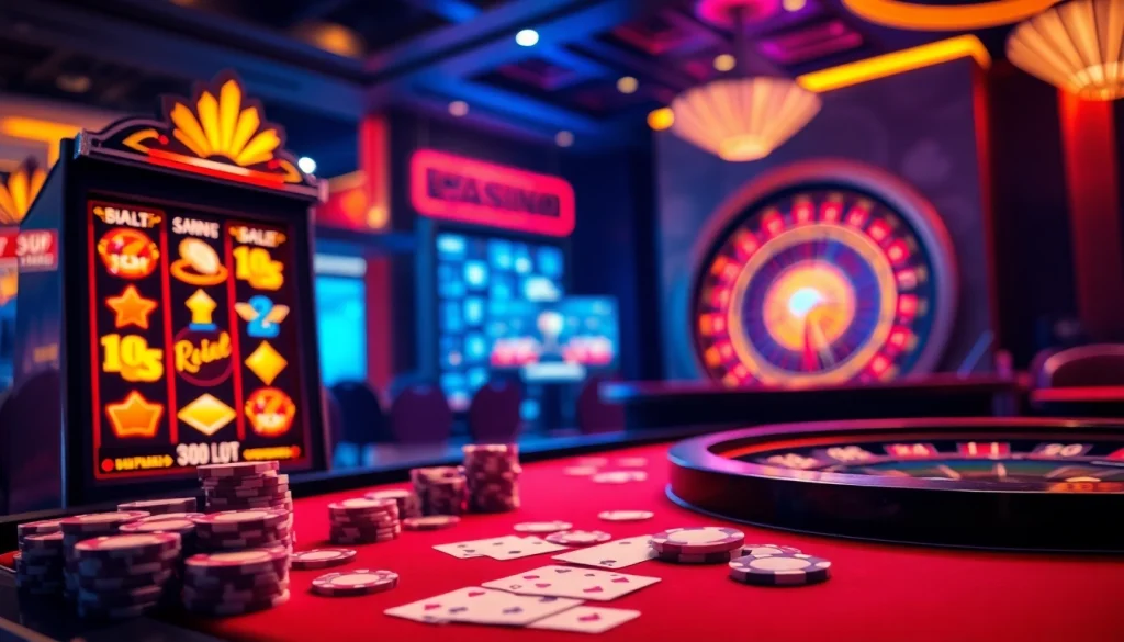 Experience the excitement of Happyluke casino with vibrant slot machines and lively gaming tables.