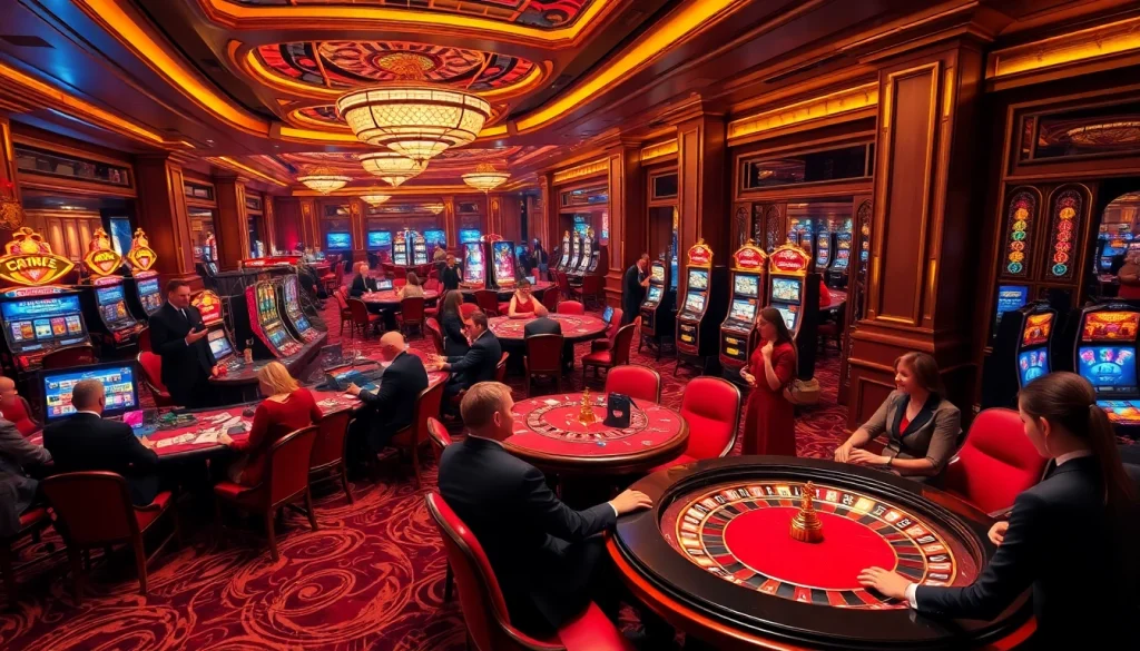 Experience the vibrant energy of an upscale casino atmosphere featuring players engaged with the thrill of games at https://rr88.com.se/.