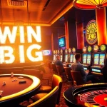 Players enjoying thrilling games at a casino, inspired by https://f8beta2.me/, with vibrant table games and slot machines.