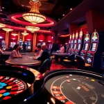 CM88 bonuses on a vibrant casino floor with roulette and slot machines.
