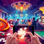 Experience thrilling moments at https://188v.ink/ with players enjoying poker and roulette tables in a vibrant casino setting.