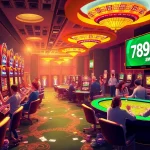 Exciting casino scene with players enjoying games at 789win, highlighting vibrant tables and slots.