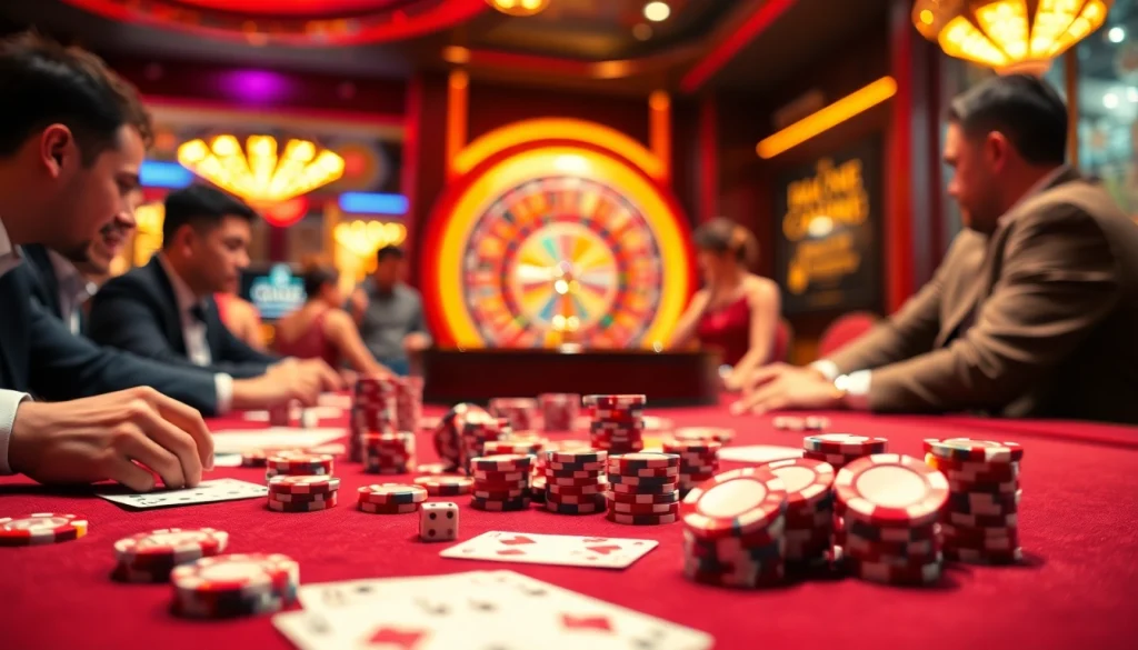 Experience the thrill of QQ888 poker as players strategize over vibrant chips and cards.