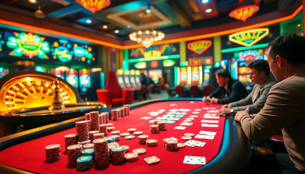 Experience thrilling poker action at https://go8.black/, where real players compete over vibrant chips and cards in a luxurious casino setting.
