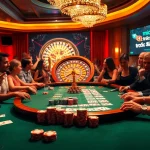 Experience the excitement of trực tiếp đá bóng at a vibrant casino poker game with colorful chips and eager players.